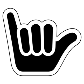 Shaka Sign (Hang Loose) Sticker (Black)
